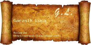Garzsik Luca névjegykártya